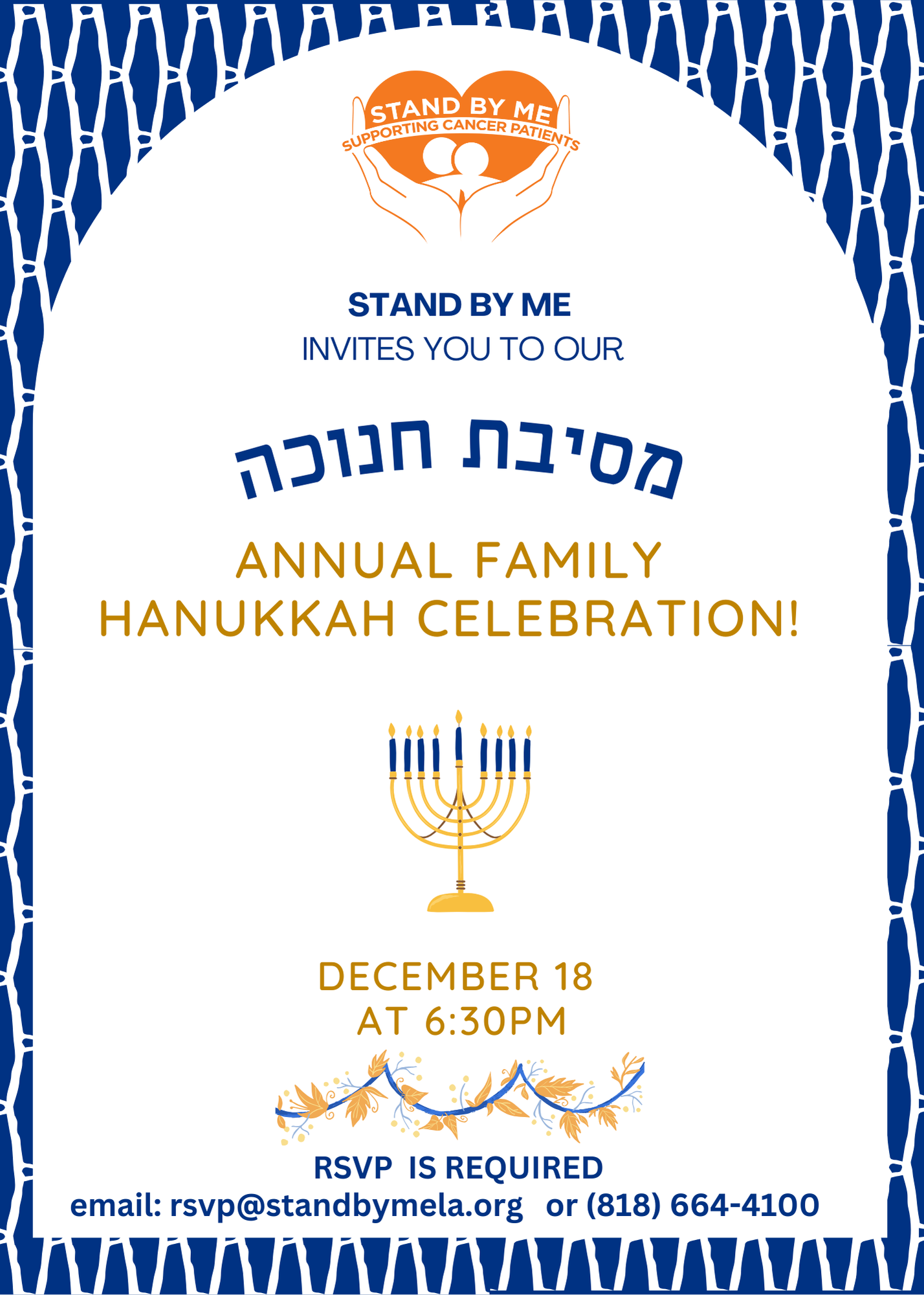 Updated Save the Date: Hanukkah Celebration – Mark Your Calendar!